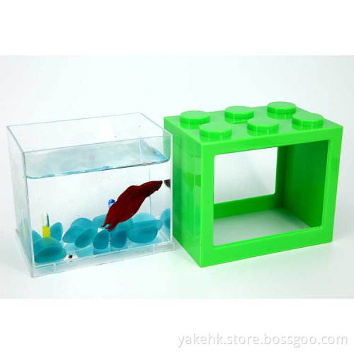 Mini USB Fish Tanks With Multi-functions LED Light &watch box & money save box